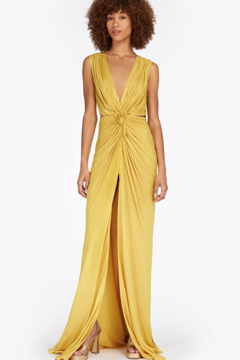Tessa Knotted Satin Gown