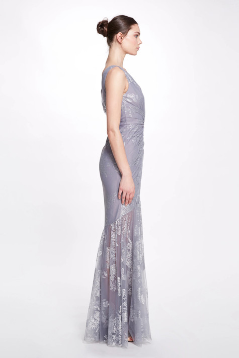 Sliver Floral Long Dress