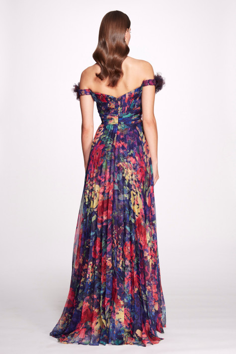 Copy of Off the Shoulder Print  Gown