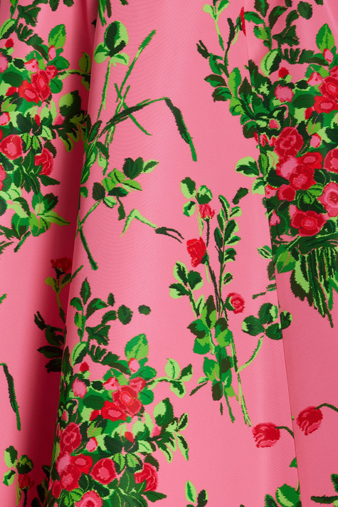 Floral-Print Faille Ball Gown