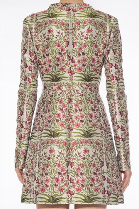 Long Sleeve-Jacquard Mini Dress