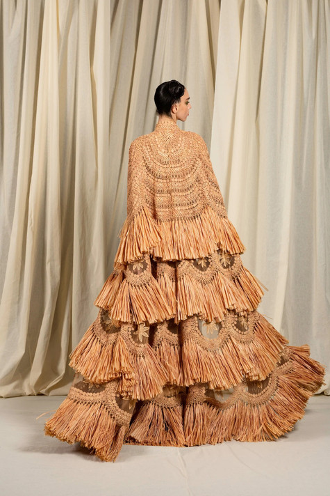 Raffia Gown and Cape