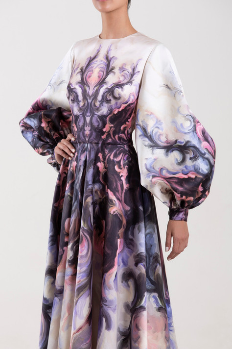Mikado- Print Gown