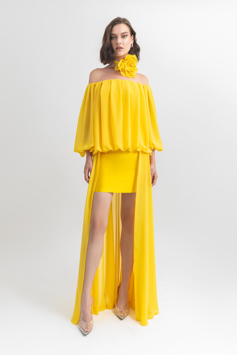 Chiffon Off Shoulder Dress