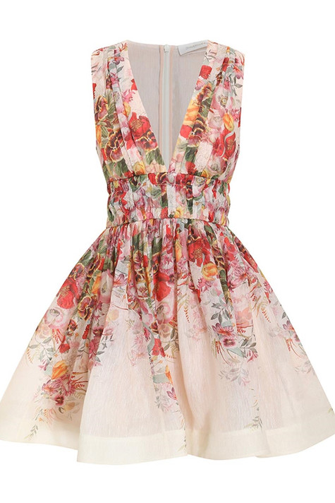 Wonderland V-Neck Mini Dress