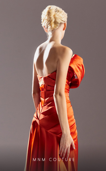 Sculpted Bodice Satin Gown