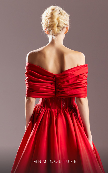 Bare Shoulders Taffeta Gown