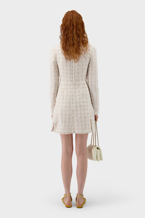 Long Sleeve Boucle Mini Dress