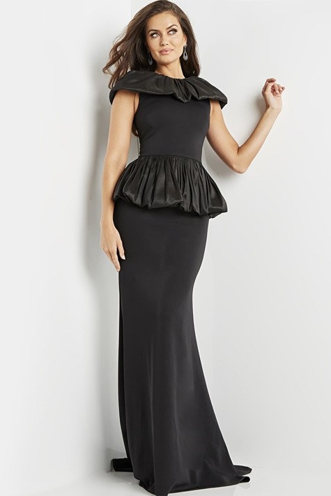 Fitted Peplum Evening Gown