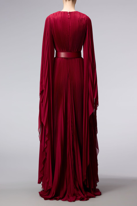 Pleated Georgette Gown