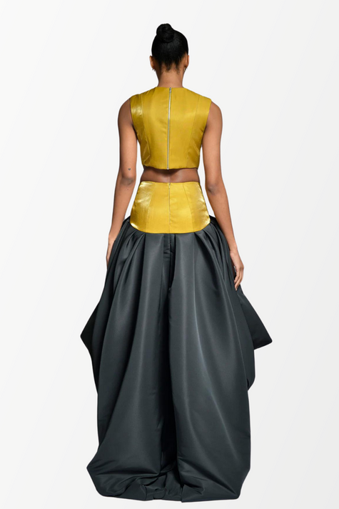 Metal Twill Gown