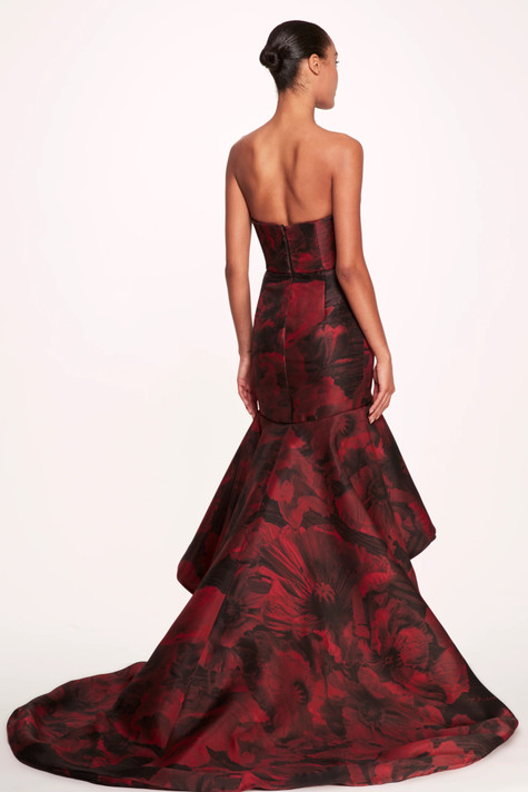 Strapless Silk Gazar High-Low Gown