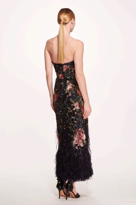 Strapless Ankle-Length Gown