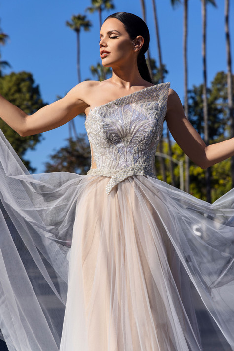 Tulle Gown with Structured Bodice