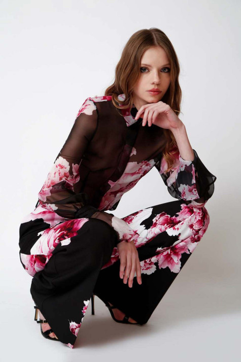 Floral Blazer, Blouse and Trousers
