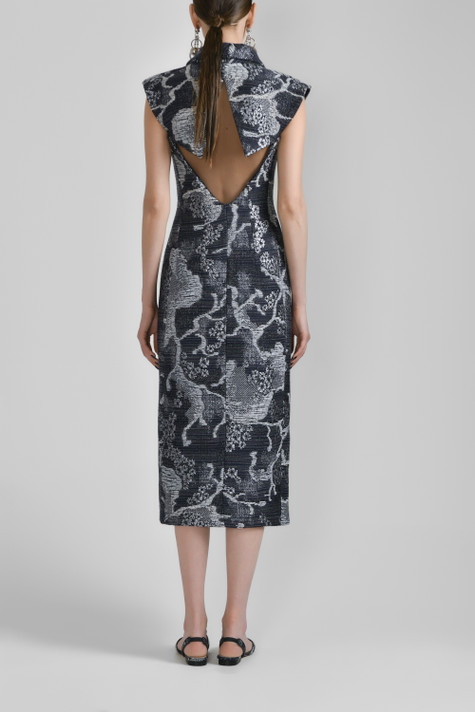 Brocade Tweed Midi Dress