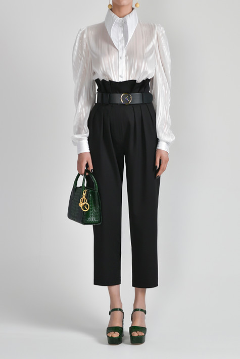 Silk Muslin Shirt with Double Crepe Pants