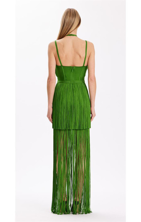 Halter Neck Fringe Gown