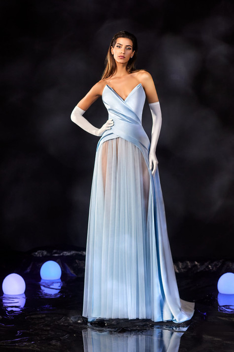 Draped Crepe Gown