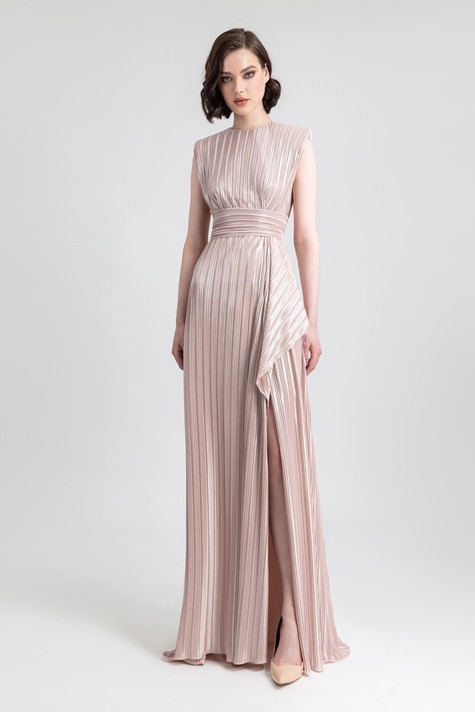 Pleated Jersey Gown