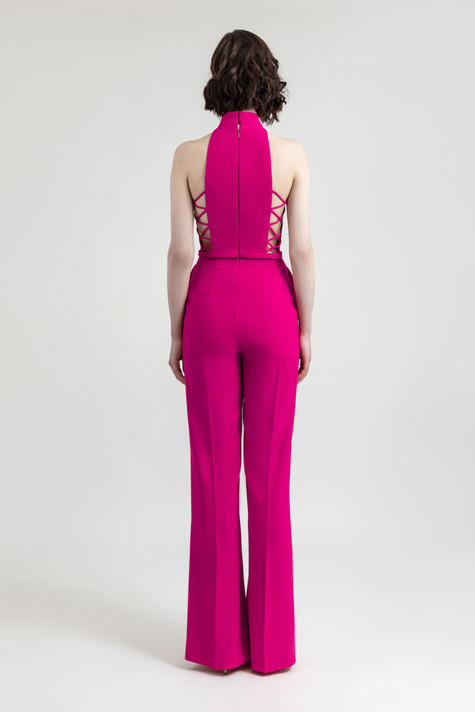 Halter-Cut Neckline Jumpsuit