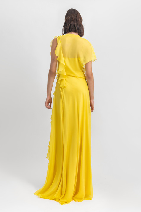 Draped Chiffon Gown