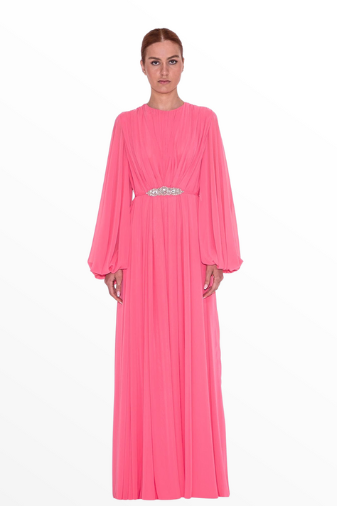 Ruched Chiffon Gown
