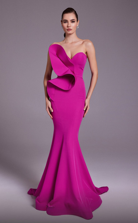 Strapless Crepe Trumpet Gown
