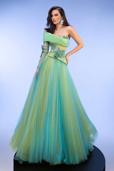 Off Shoulder Corseted Gown