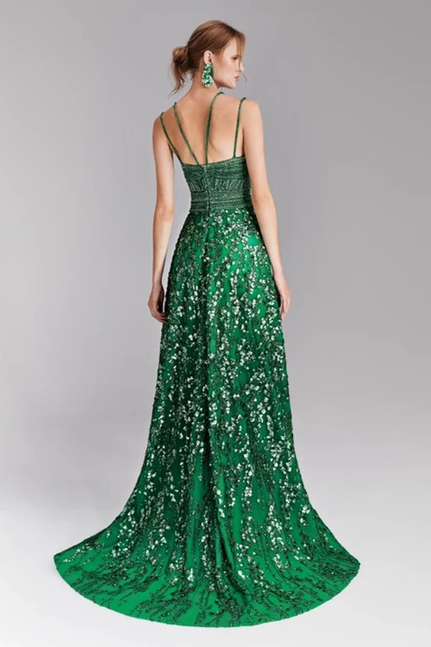 Sleeveless Embroidered Gown