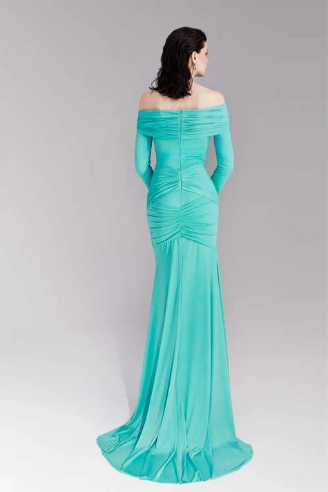 Off-Shoulder Jersey Gown