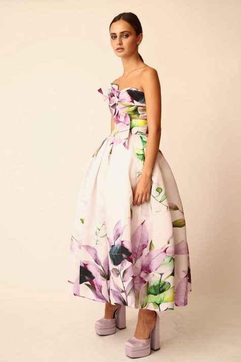 Strapless Top with Mikado Skirt