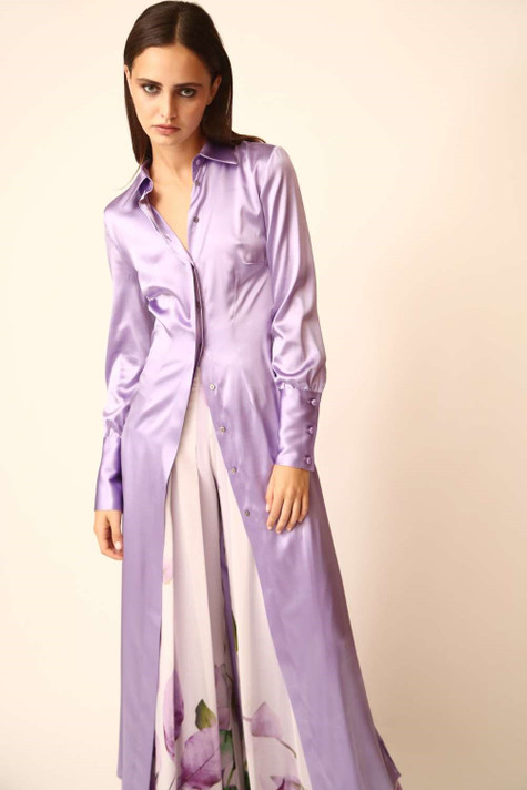 Satin Shirt & Georgette Trousers