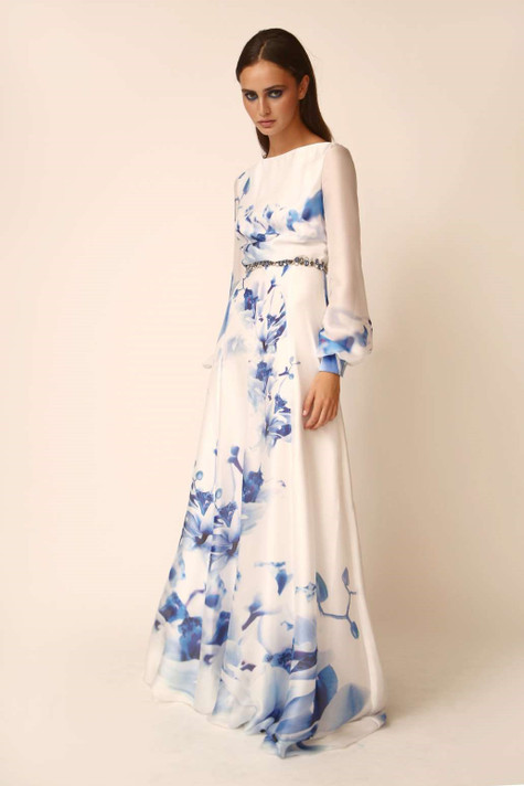 Satin Floral Gown