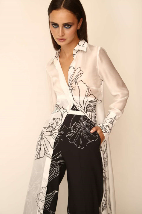 Satin Shirt with Trousers