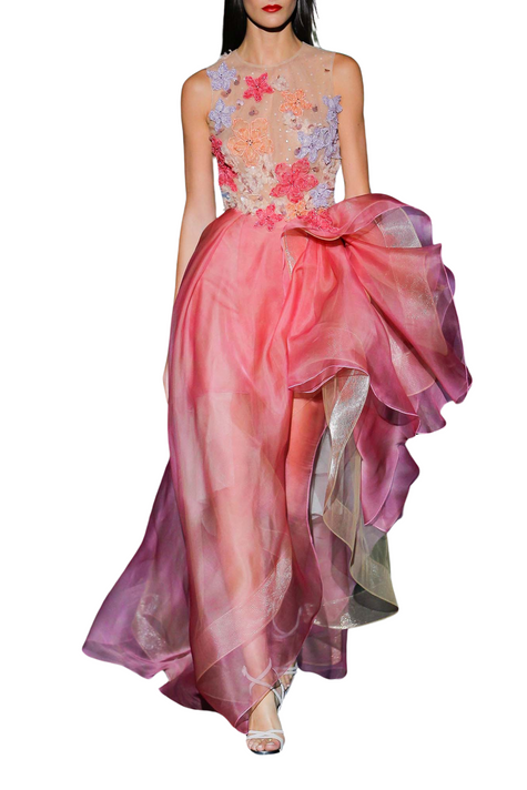 Dress with Side Cape and Open Skirt