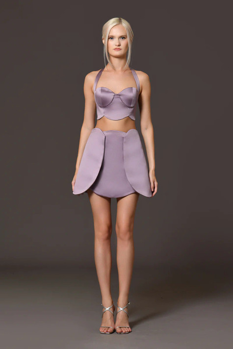Silk Top and Skirt with Blazer