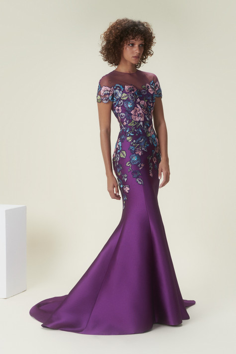 Floral Mermaid Embroidered Gown