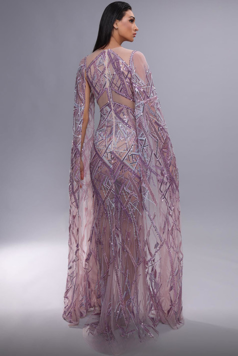 Fully Embellished Illusion Gown