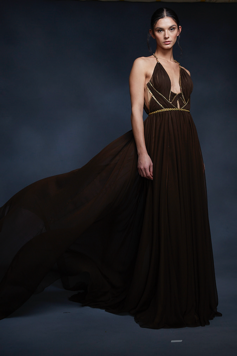 Grecian Silk Chiffon Gown