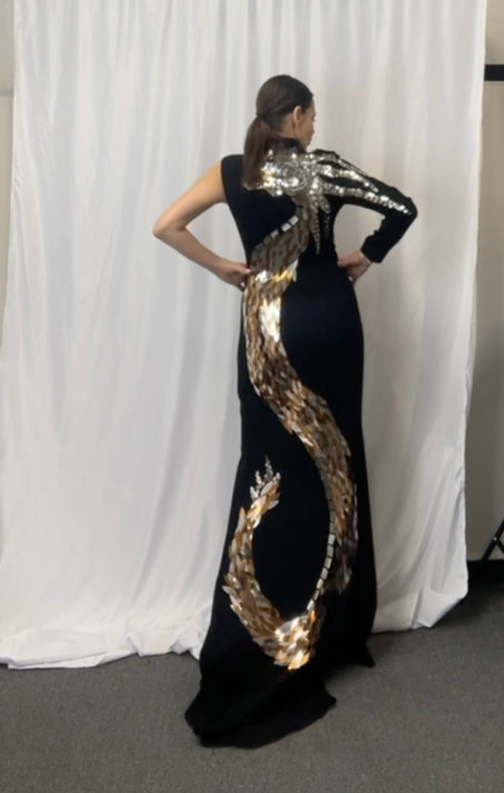 R-Embroidered Four  Gown