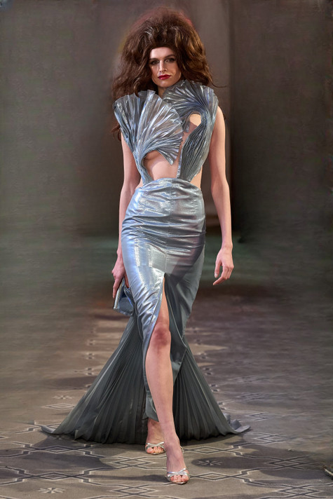 Sculpted Illusion Evening Gown