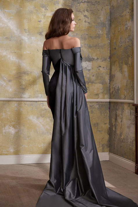 Off Shoulder Gown with Bow Bodice