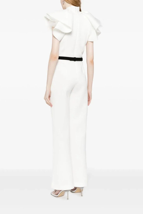 Ruffled Details Belted Jumpsuit