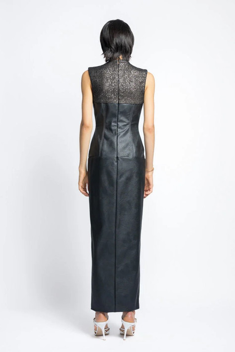 Nailhead Hand Embroidered Sequins Cocktail Dress