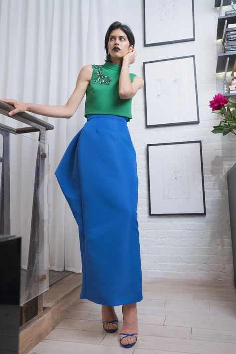 Cady Top with Faille Pencil Skirt