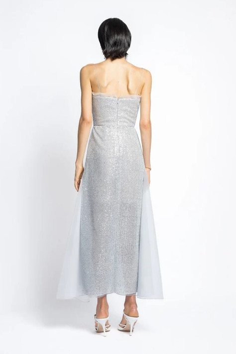 Embroidered Sequin and Organza Cocktail Dress
