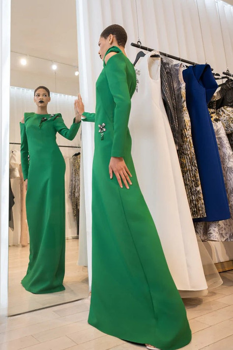 Crystal Embroidery Cady Gown