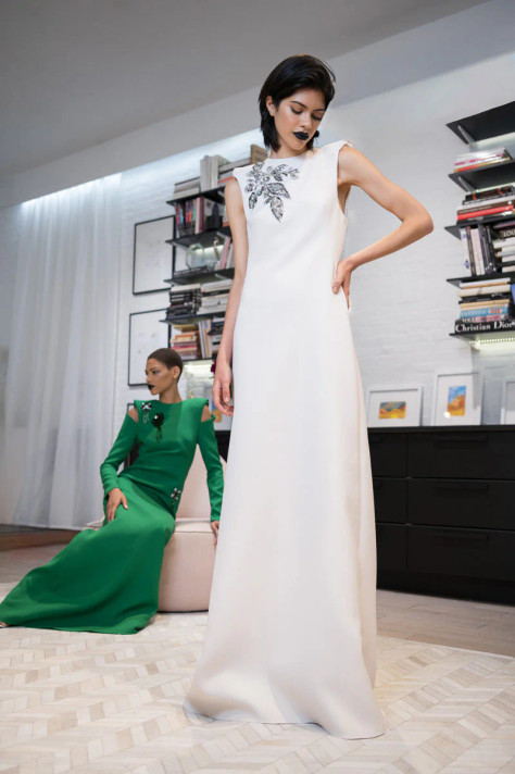 Sequin and Crystal Cady  Gown