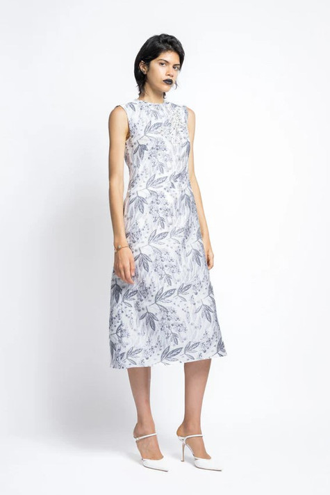 Hand-Embroidered Shift Dress